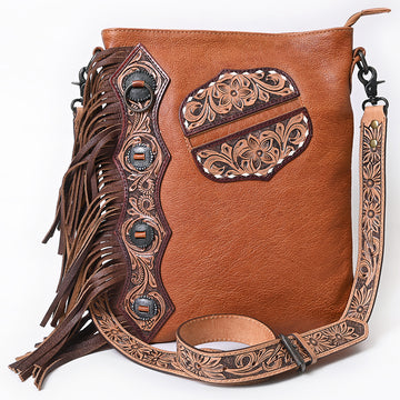 American Darling ADBG465 Chaps Bag Hand Tooled Genuine Leather Women Bag Western Handbag Purse